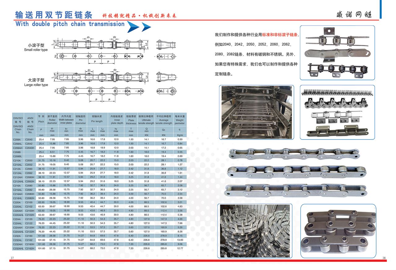 不銹鋼雙節(jié)距輸送鏈條-食品機械設備網(wǎng)